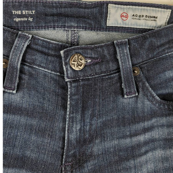 Adriano Goldschmied Medium Wash Whiskering The Stilt Skinny Jeans 24R - Picture 3 of 4